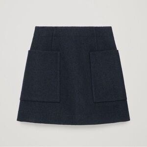 COS Wool Mini Skirt Navy